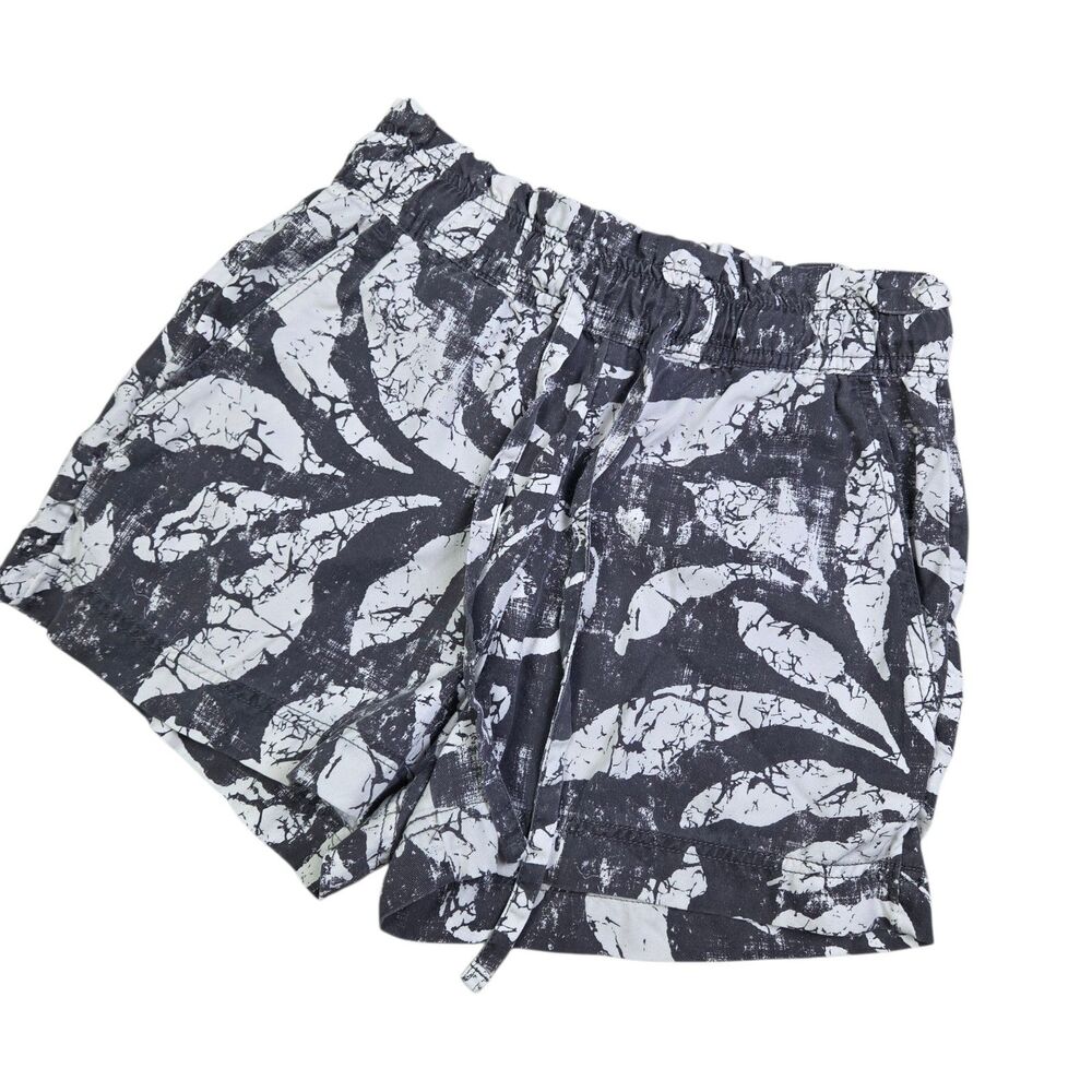 Joie Floral 100% Lyocell Paperbag Shorts XS black White Tie Waist Summer